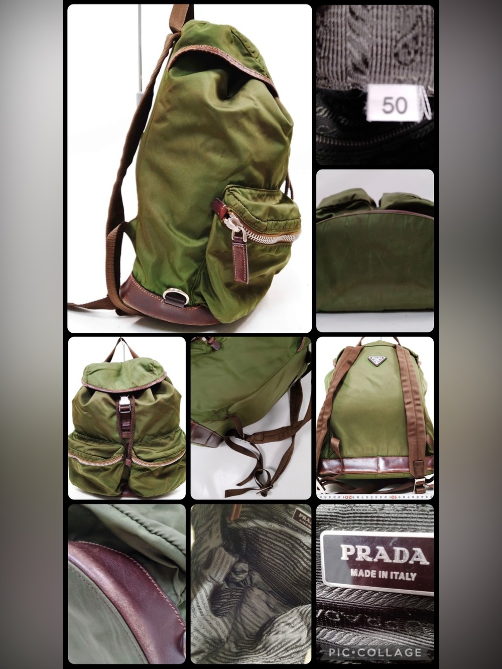 Prada Vintage Green Nylon Backpack | Auth Made in Italy - Picture 10 of 10